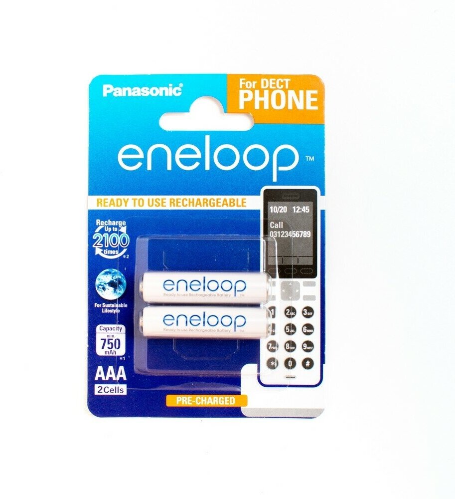 Аккумулятор Panasonic Eneloop AAA 2BP Ni-Mh Dect Series, 2 шт. (BK-4MCCE/2DE) - фото №3