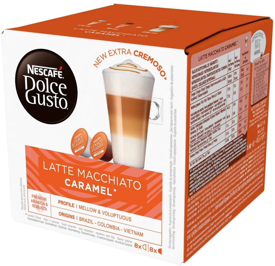 Nescafe Dolce Gusto Кофе в капсулах для кофемашины LATTE MACCHIATO CARAMEL 16 шт