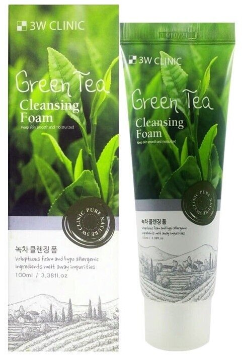 Пенка для умывания с зеленым чаем 3W Clinic Green Tea Foam Cleansing