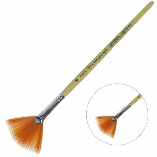 Кисть Веерная Синтетика Фантазируй 6 длина волоса 33 мм короткая ручка матовая 1 шт 580₽