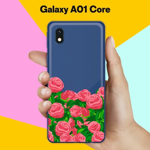 Силиконовый чехол Розы на Samsung Galaxy A01 Core матовый силиконовый чехол папоротник фон 1 на samsung galaxy a01 самсунг гэлакси а01