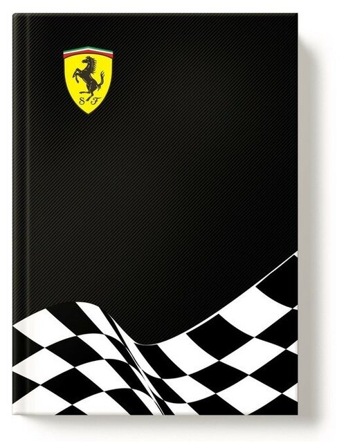 Записная книжка А5, 96 листов в клетку Ferrari, интегральная обложка, ламинация Soft-Touch, блок офсет