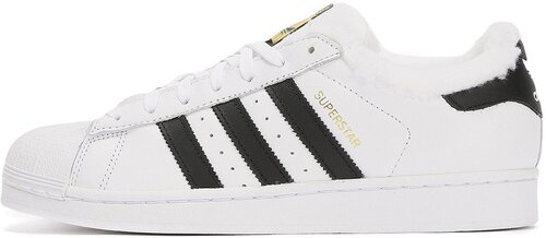 Кеды adidas Superstar, демисезон/зима, повседневные, натуральная кожа, утепленные, размер 4,5 UK, белый, черный