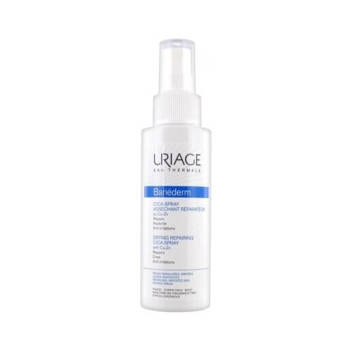 восстанавливающий цика крем с cu zn uriage bariederm 40 мл Uriage Bariederm Cica-Spray цика-спрей с Cu-Zn восстанавливающий подсушивающий, 100 мл