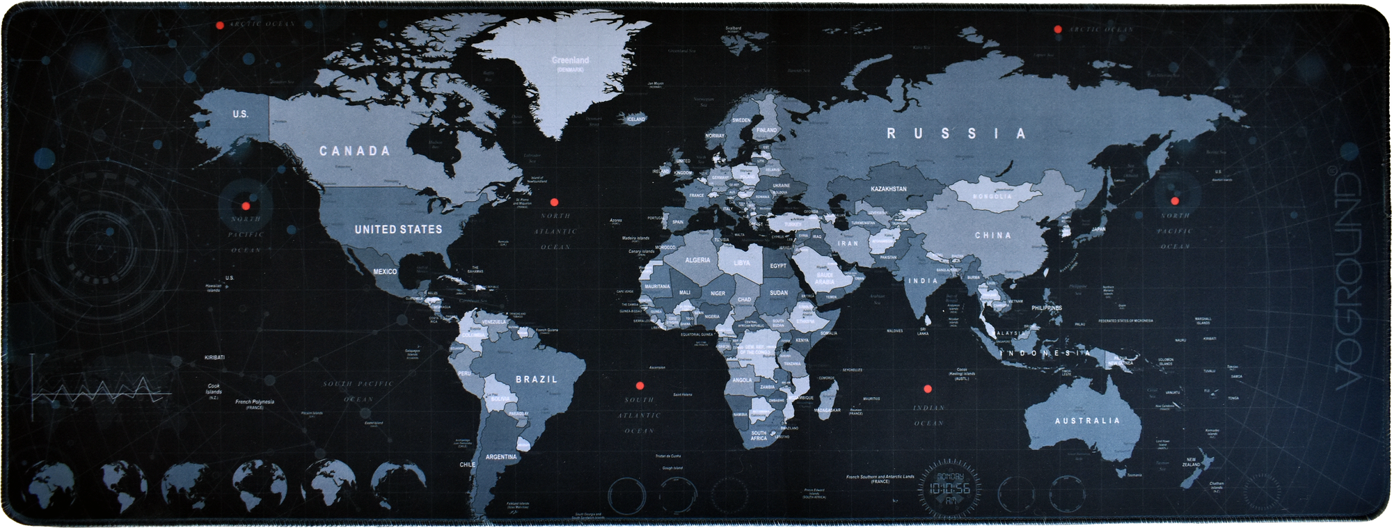 Коврик для мышки DKiSerg большой 80см*30см карта мира