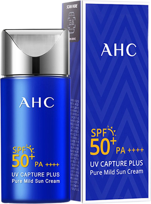 AHC Крем солнцезащитный лёгкий - UV Capture plus pure mild sun cream SPF 50+ PA++++, 50мл