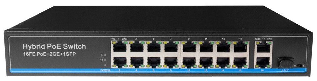 Switch 16POE +2GE+1SFP. Свитч на 16 IP POE камер видеонаблюдения