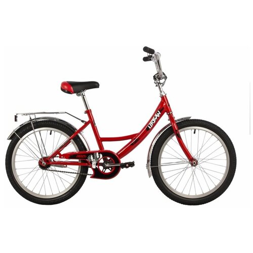 Велосипед NOVATRACK 20 URBAN красный, защ А-тип, тормоз нож, крылья и багаж хром, без доп колес