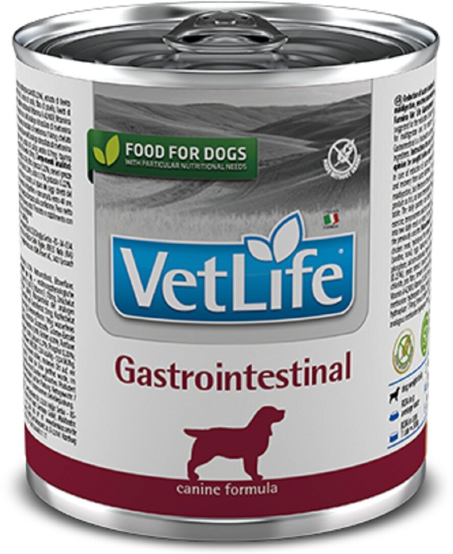 Консервы/влажный корм Farmina Vet Life Natural Diet Dog Gastrointestinal/Диета паштет для собак всех пород при заболеваниях пищеварительного тракта, (300 гр*6 шт)