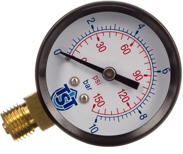 Манометр TST 10 бар радиальный 1/4*50 "НР (Верт)
