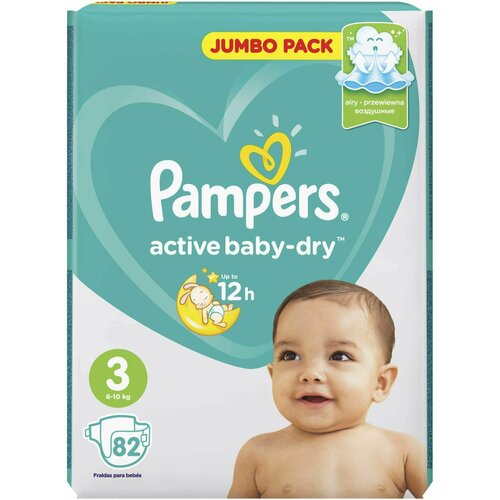 Подгузники Pampers Active Baby-Dry 3 (6-10 кг), 82 шт.