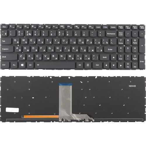 Клавиатура для Lenovo Ideapad 700-15, 700-15ISK, 700-17, 700-17ISK черная c подсветкой