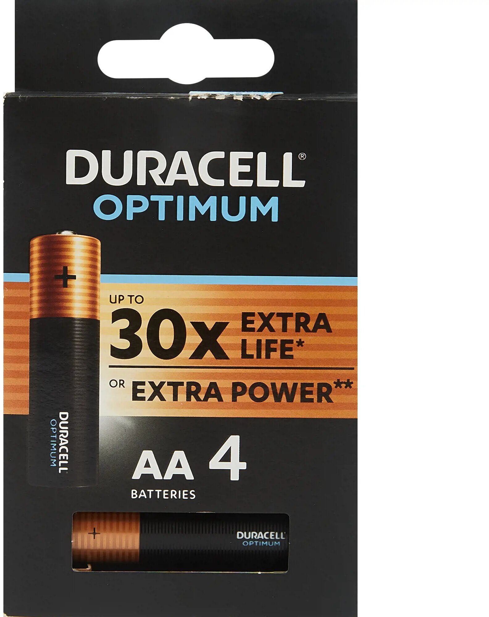 Aлкалиновые батарейки Duracell Optimum AA LR6 4шт