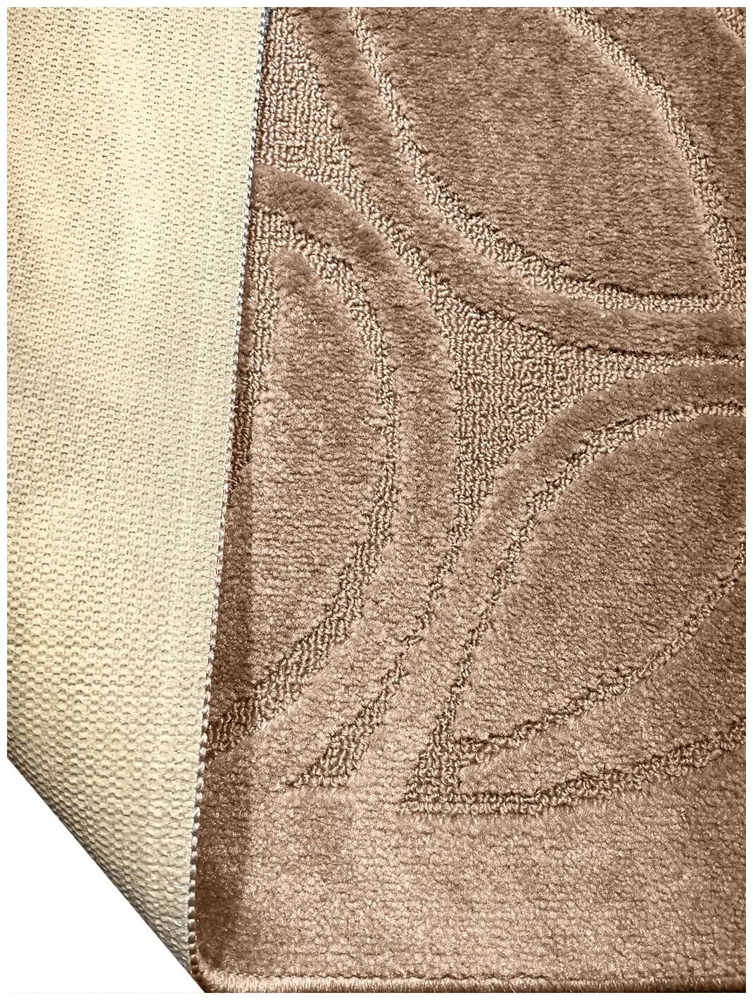 Набор из 2 ковриков для ванной и туалета MAST, 60х100 см, коричневые листья - фотография № 6