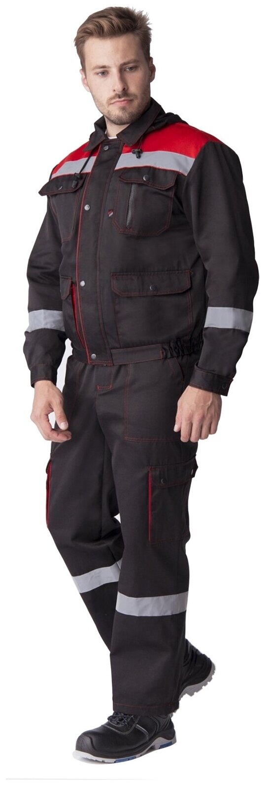 Костюм рабочий Титан СОП с капюшоном (тк. Смесовая210) куртка полукомбинезон