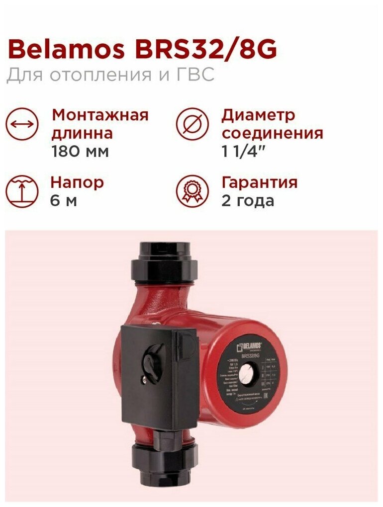 Циркуляционный насос BELAMOS BRS 32/8G - фотография № 12