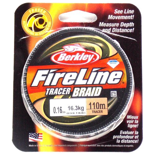 фото Плетеная леска berkley fireline темно-серая + ярко-зеленая 110 м. 0,16 мм. 16,3 кг. tracer braid (1312416)