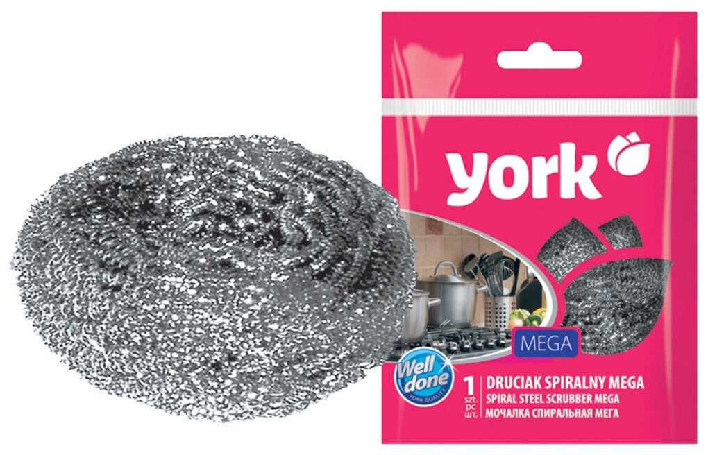 фото Мочалка для посуды York Мега, стальная