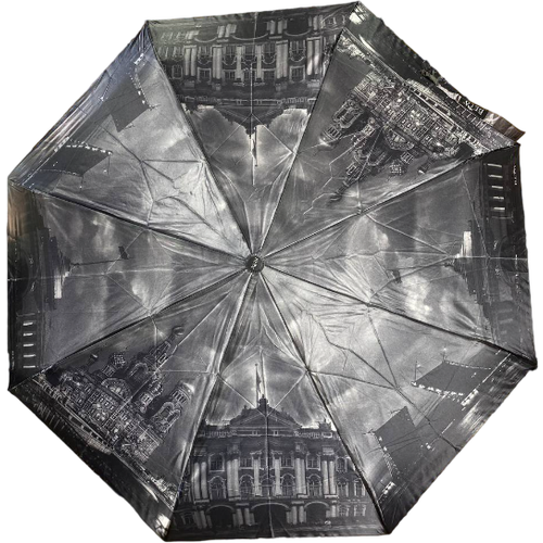 фото Смарт-зонт galaxy of umbrellas, автомат, 3 сложения, купол 96 см., 8 спиц, чехол в комплекте, для женщин, серый