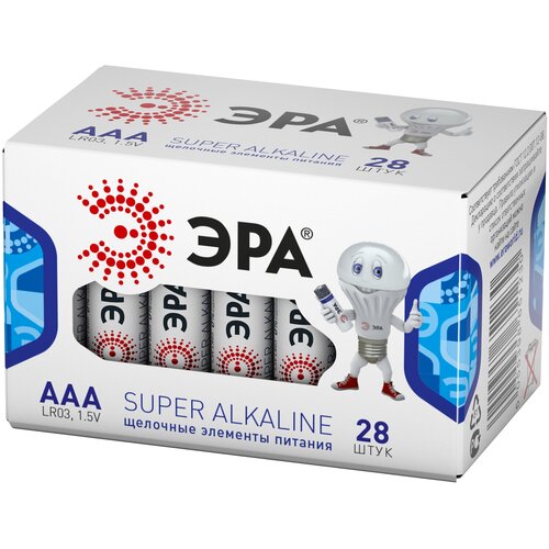 Батарейки ЭРА LR03-28 box SUPER Alkaline (28/1120/44800)