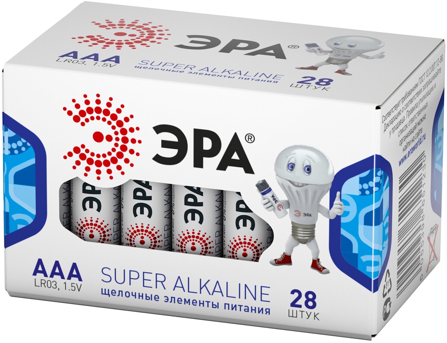 Батарейки ЭРА LR03-28 box SUPER Alkaline арт. Б0002909 (28 шт.)