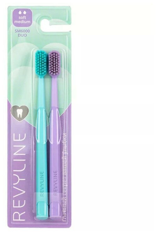 Набор зубных щеток Revyline SM6000 DUO Mint + Violet