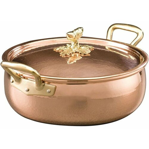 Сотейник с декор. крышкой и двумя ручками 28 см 6 л медь серия Historia RUFFONI