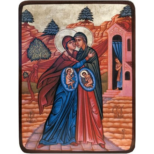 Икона Мария и Елисавета, размер 6 х 9 см икона елисавета праведная размер 6 х 9 см