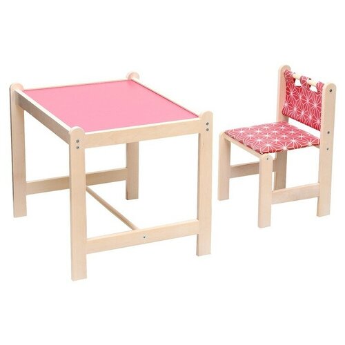 Вудлайнс Набор детской мебели: стол + стул, «Каспер», розовый