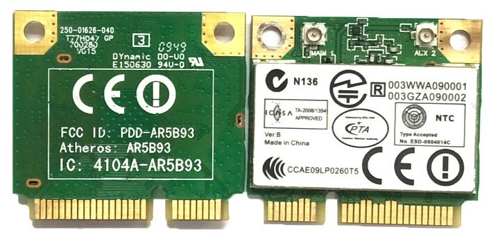 Wi-Fi wireless модуль-адаптер MyPads ATHEROS AR5B93/ AR9283 половинчатый для ноутбука ACER 4750G/ 5750G/ 4741G/ 4552G/ 4752G