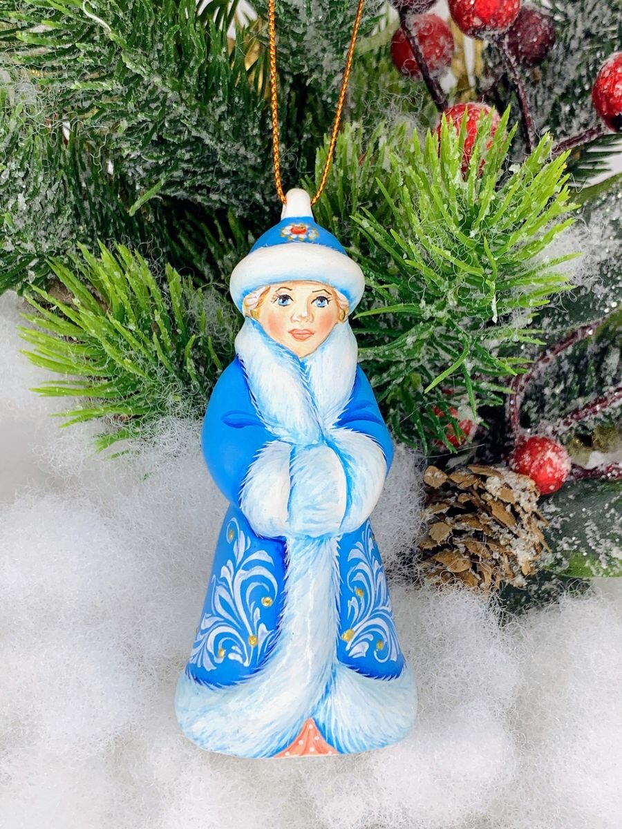 Елочная игрушка/статуэтка "Снегурочка" подарок на Новый год фарфор ручная роспись