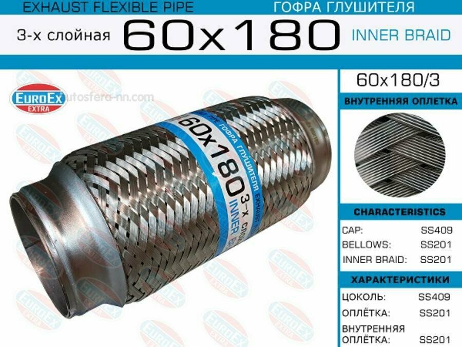 EUROEX Гофра глушителя 60x180 3-х слойная — фото 4