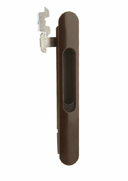 Защёлка металлическая для балконного остекления Provedal модель Альфа со скрытым монтажом коричневая - фотография № 2