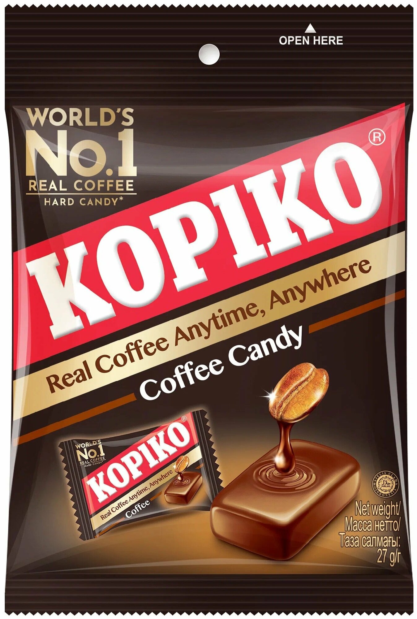 Леденцы KOPIKO COFFEE CANDY 27гр