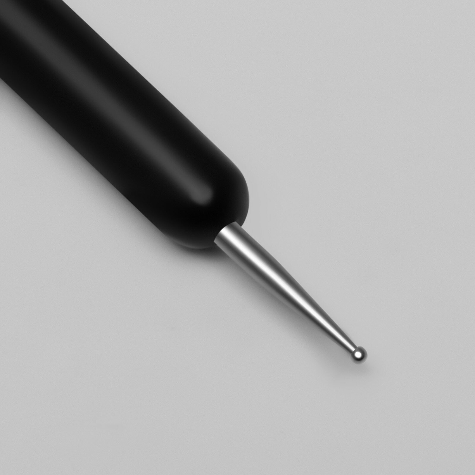 Кисть-дотс для дизайна ногтей, веерная, 15 см, d - 0,8 см, цвет матовый чёрный (1шт.)