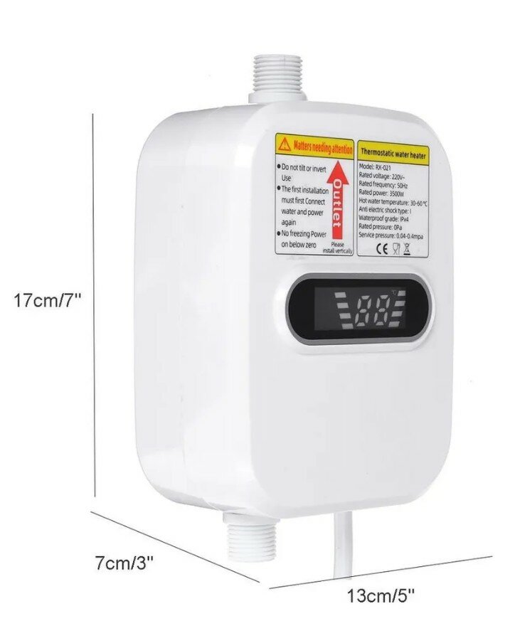 Мгновенный электрический водонагреватель, без резервуара для воды, бытовой душ - фотография № 12