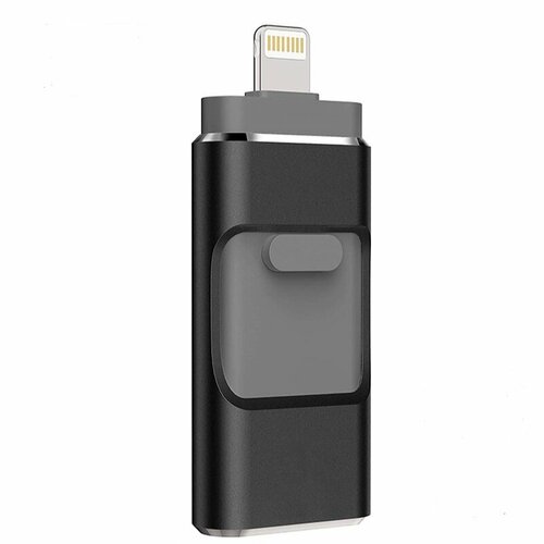 Флешка для iPhone FLASH DRIVE DUAL STORAGE FOR IOS & PC 256 гб черная 4 in1 otg usb flash drive 128gb 256gb type c memory stick external storage for iphone usb3 0 thumb drive compatible iphone ipad