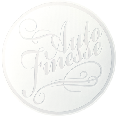Наклейка круглая, вырезанная "Auto Finesse", цв. белый, 10х10 см