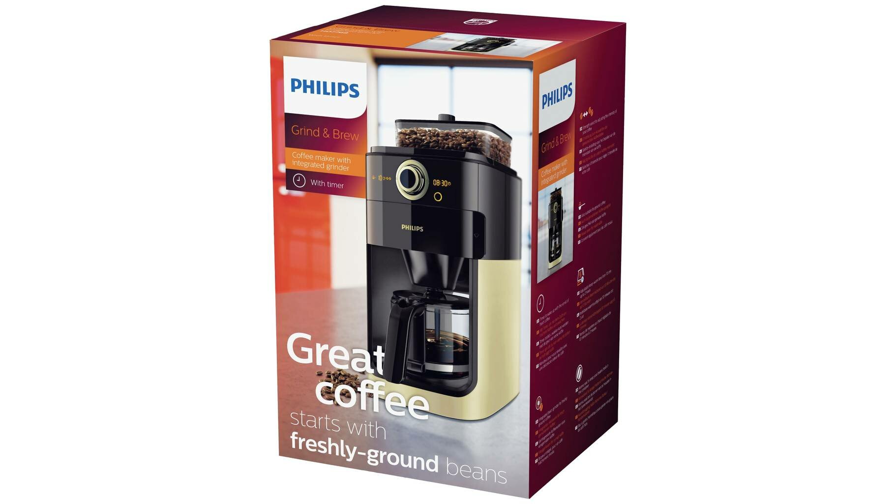 Кофемашина Philips Grind & Brew HD7768/90 Цвет шампанского - фотография № 5