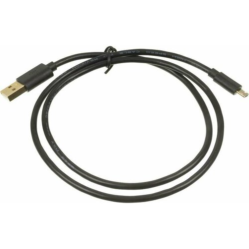 Кабель, micro USB (m) - USB (m), кабель для зарядки, 0.75м, 2A, черного цвета