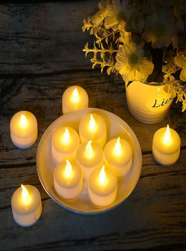 Светодиодные свечи набор 24 шт, свечи декоративные, мерцающие