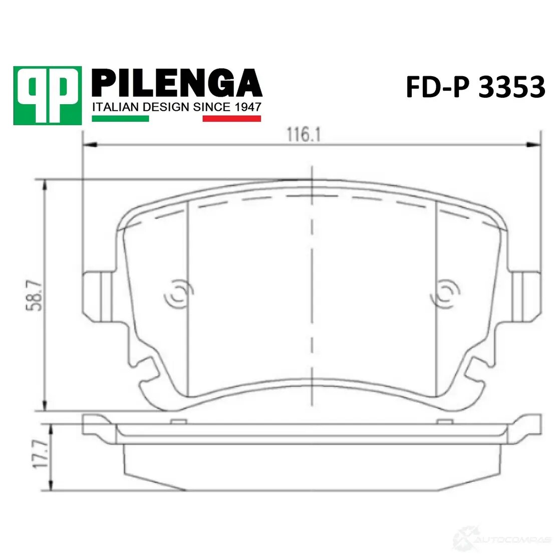 Колодки тормозные дисковые, PILENGA FDP3353