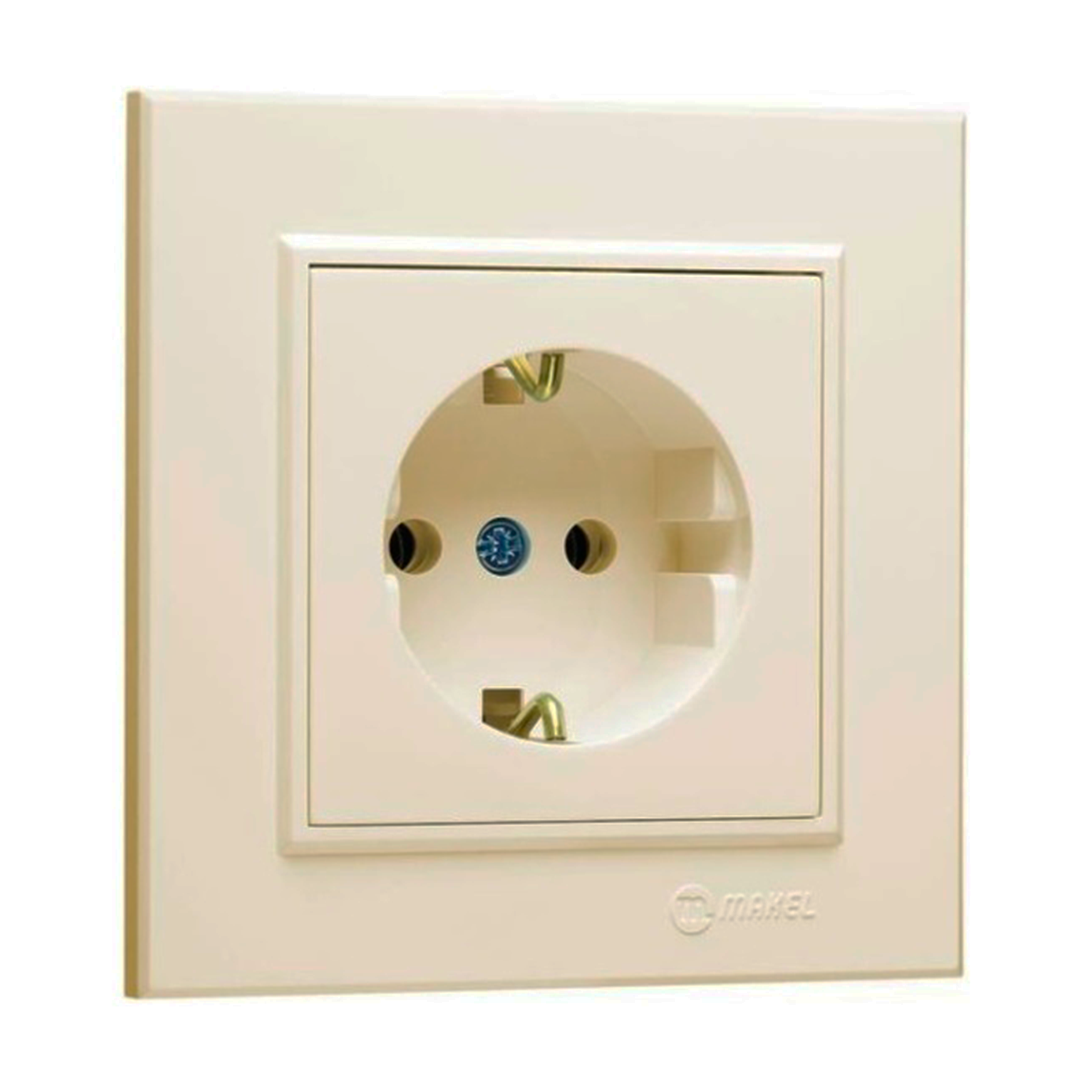 Розетка с/з кремовая Makel Karea 56010008