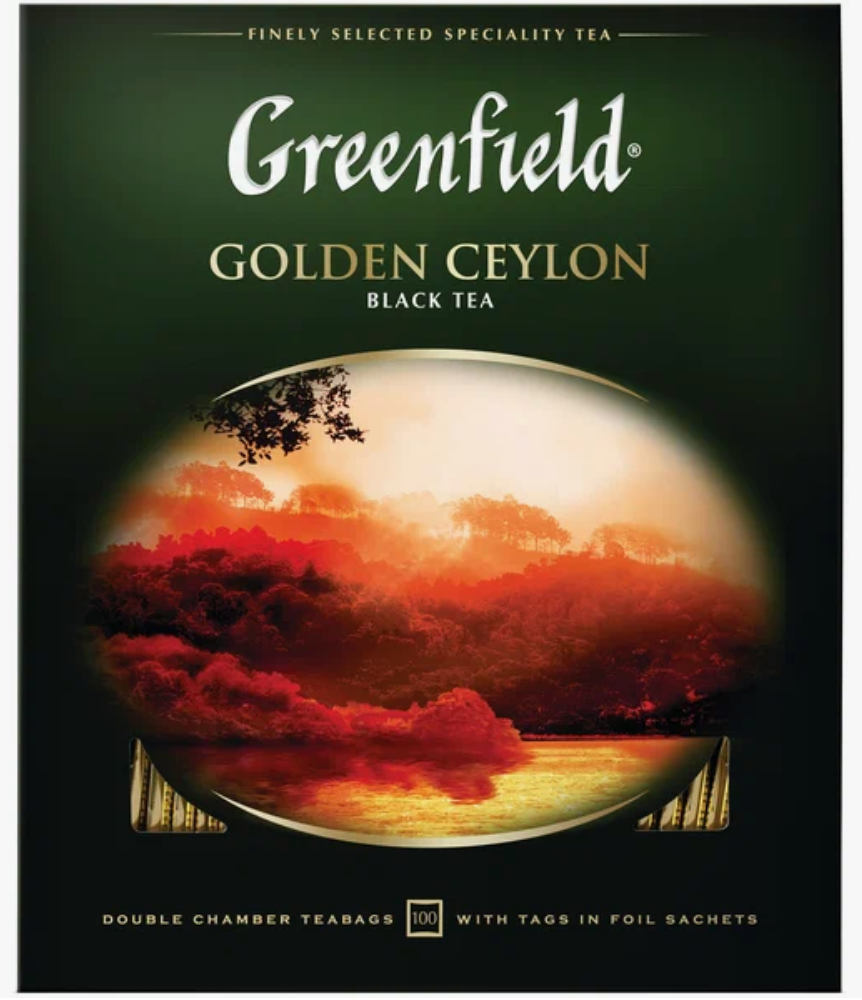 Чай черный Greenfield Golden Ceylon в пакетиках 100 шт