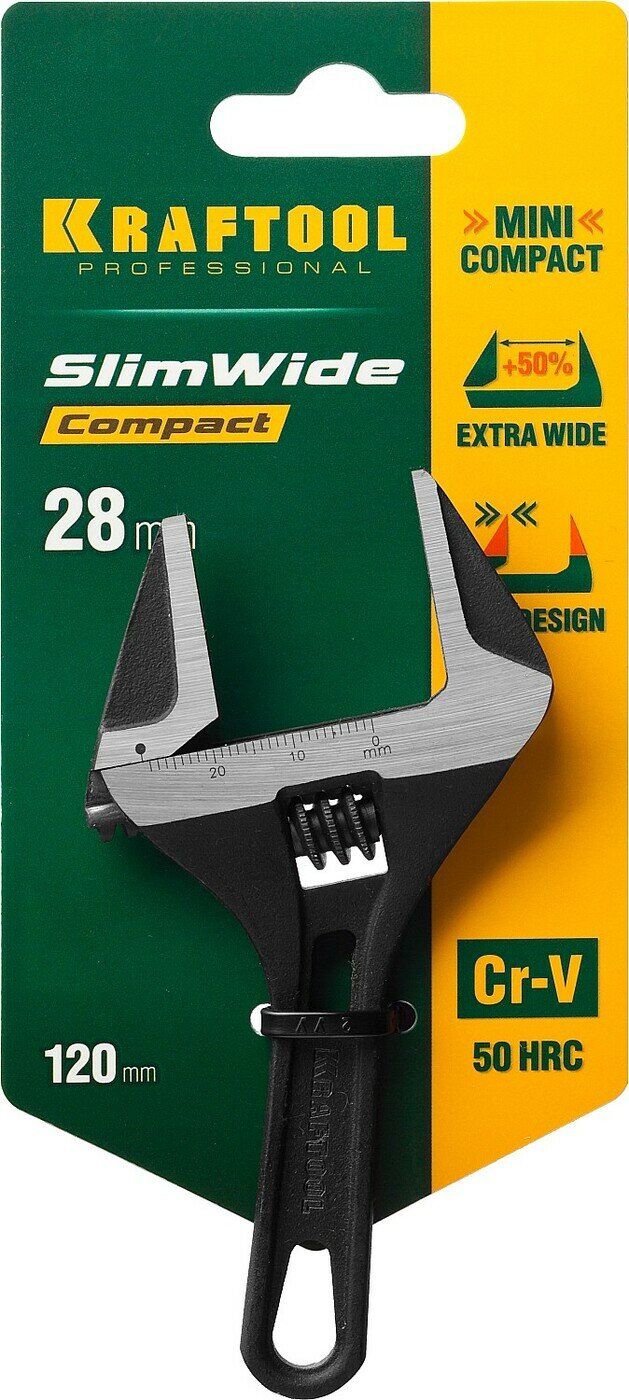 Разводной ключ SlimWide Compact 120 / 28 мм KRAFTOOL 27266-15