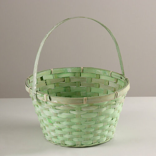 Корзина плетеная D28х15хH315см зеленый бамбук 813₽