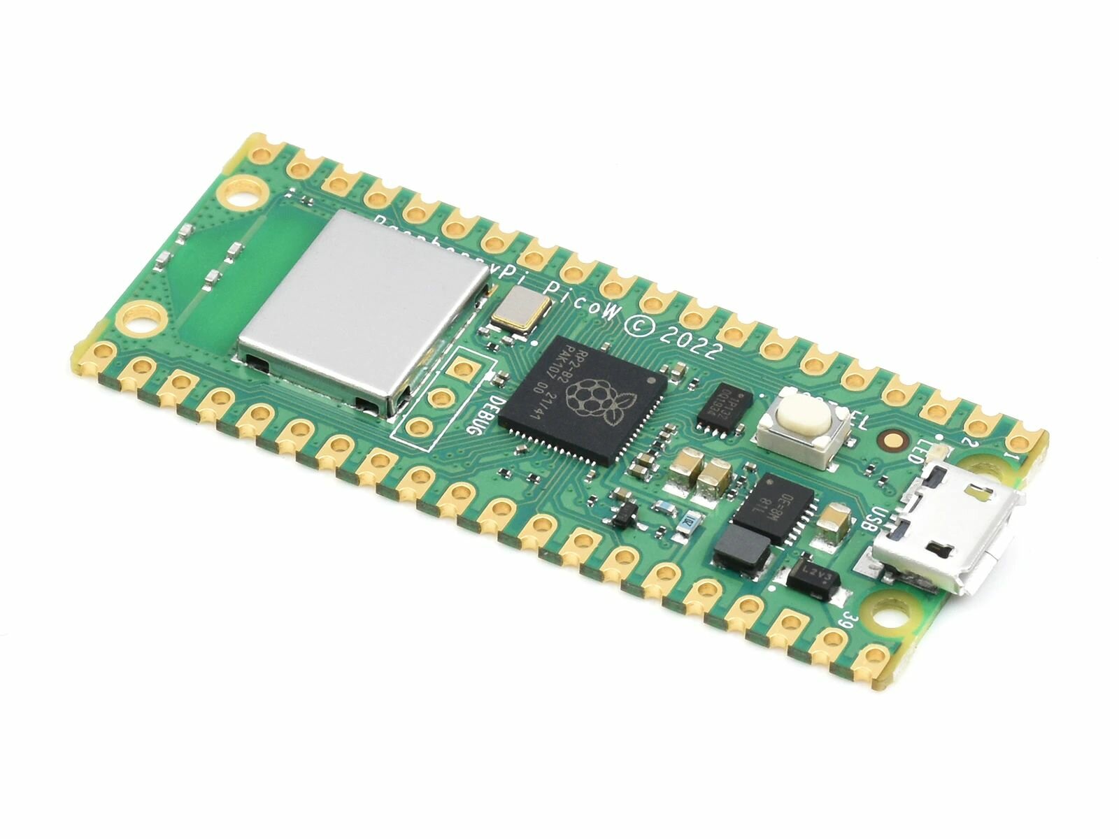 Raspberry Pi Pico with Wi-Fi, Программируемый контроллер на базе RP2040 (32-Бит, ARM Cortex-M0+) c Wi-Fi