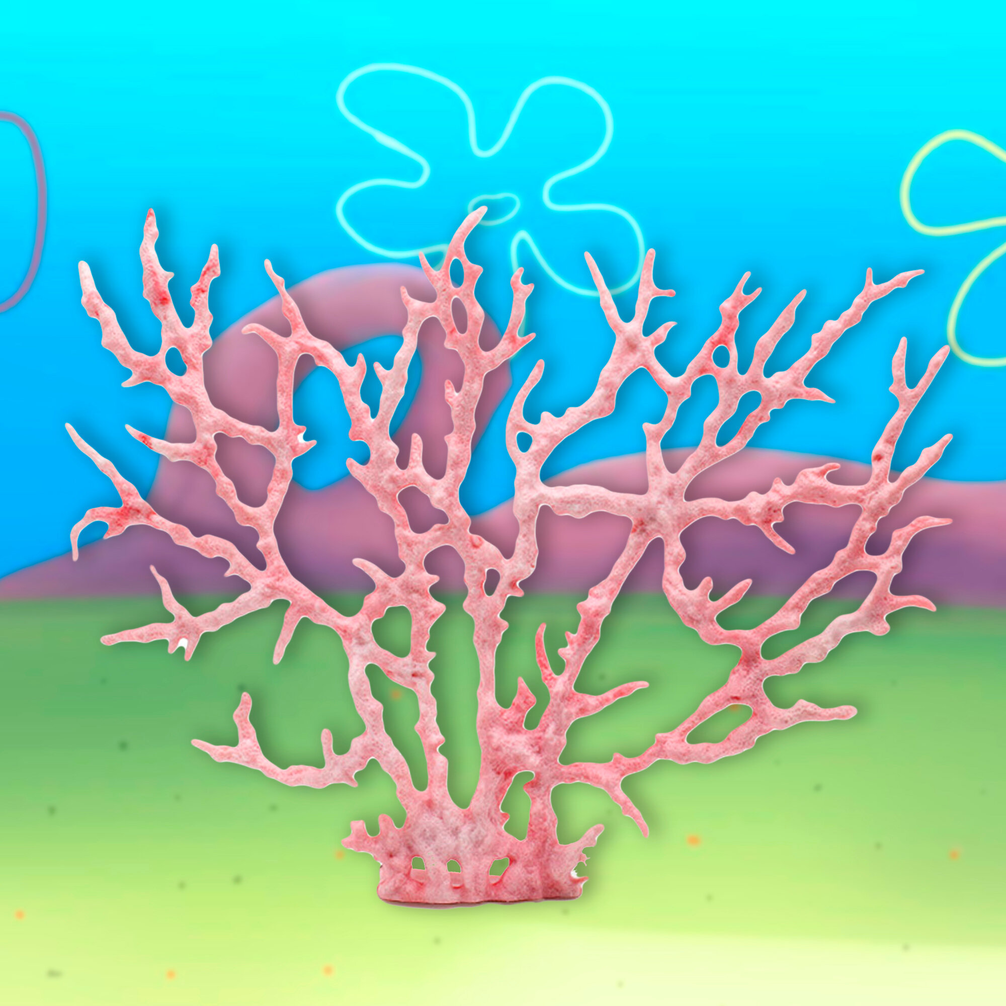 Коралл для аквариума искусственный плешоп декор для аквариума для рыбок горгонария розовая 24х18 см