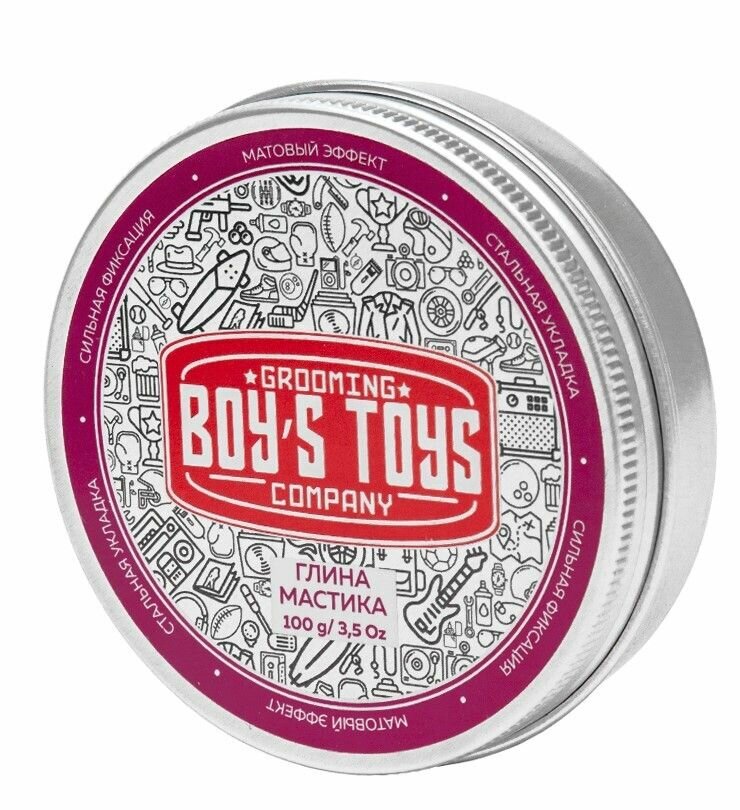 BOY'S TOYS мастика Глина для укладки волос сильной фиксации с матовым эффектом, 100 г