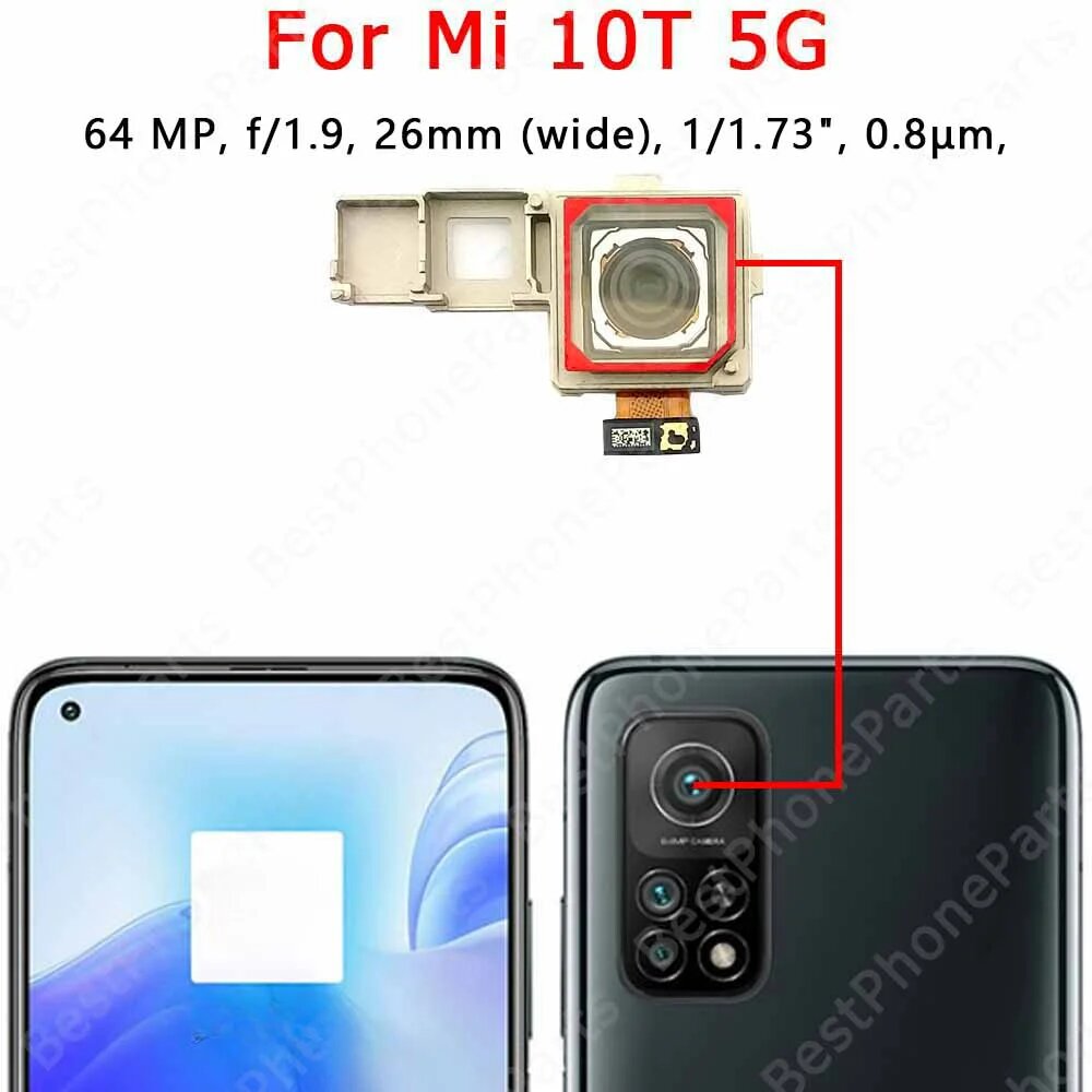 Изображение Задняя камера для Xiaomi Mi 10 Lite 10T Pro 5g Mi10Lite Mi10T Mi10TPro, модуль камеры, вид сзади, запасные части, Mi 10T Pro Ultrawide